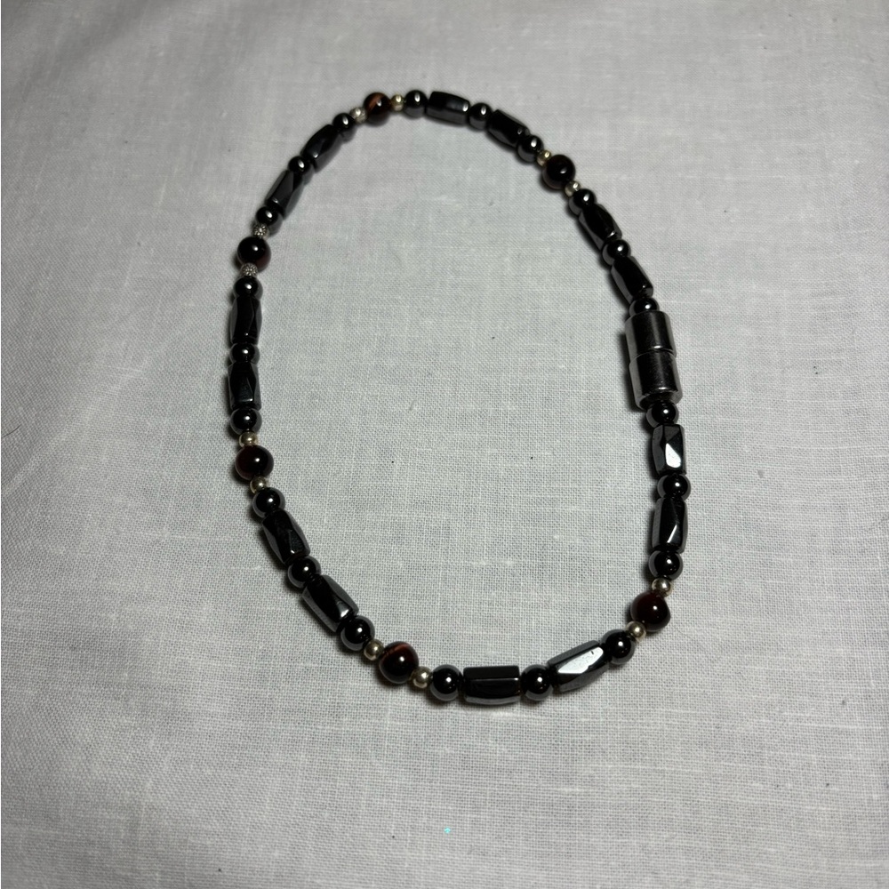Magnetic Hematite and Tigers Eye choker